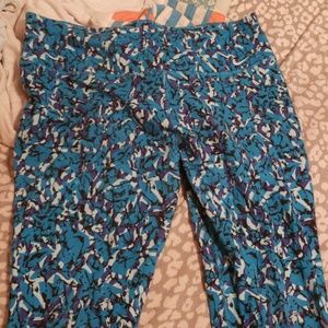 EUC BLUE print Nike Dri-Fit workout Leggings XL